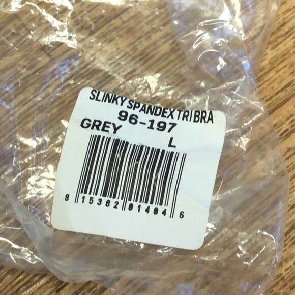 Dolls Kill x Widow Black and Gray Slinky Spandex Triangle Bra Size Large - Picture 6 of 7